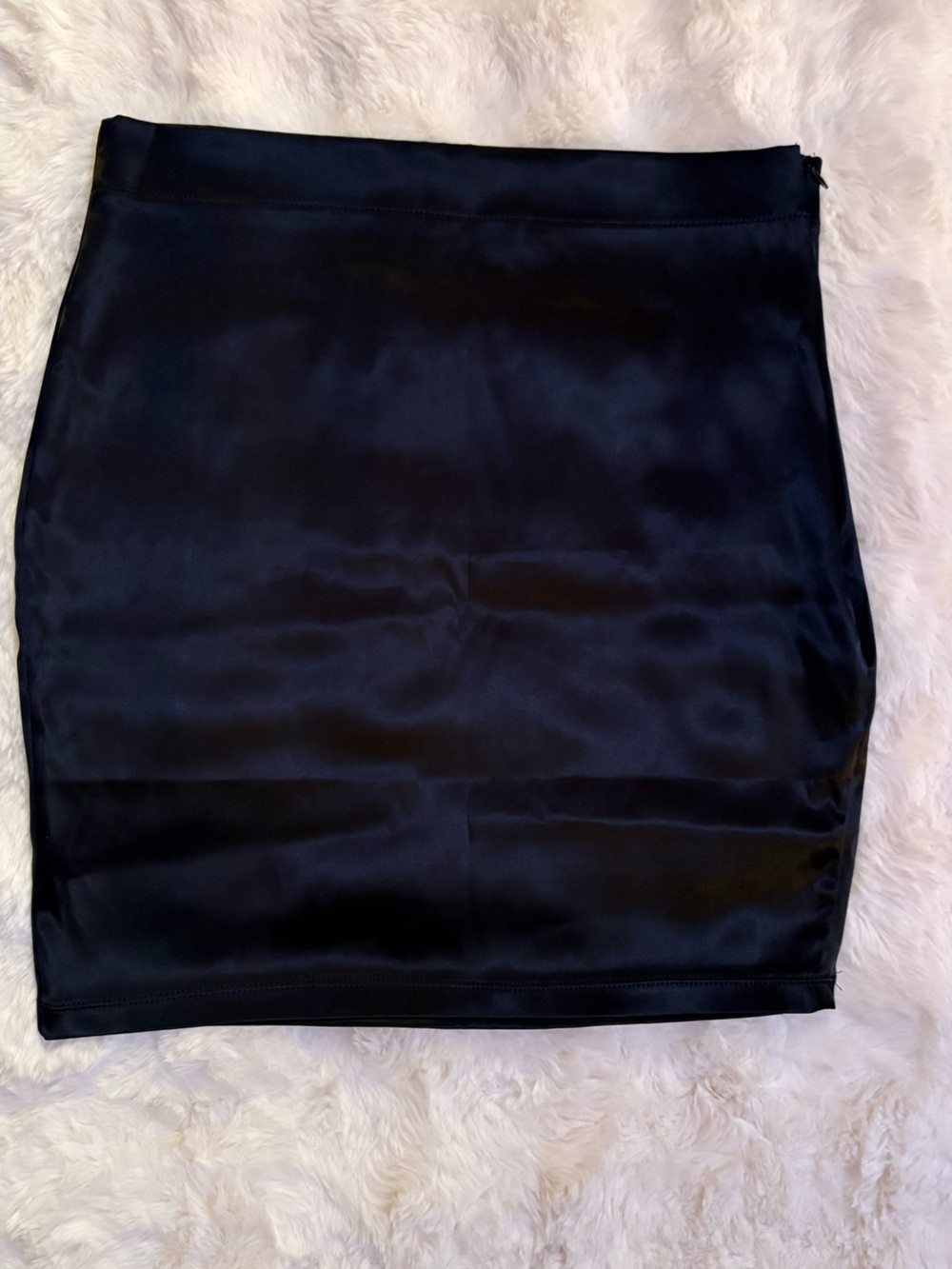 Fashion Nova Black Satin Mini Skirt